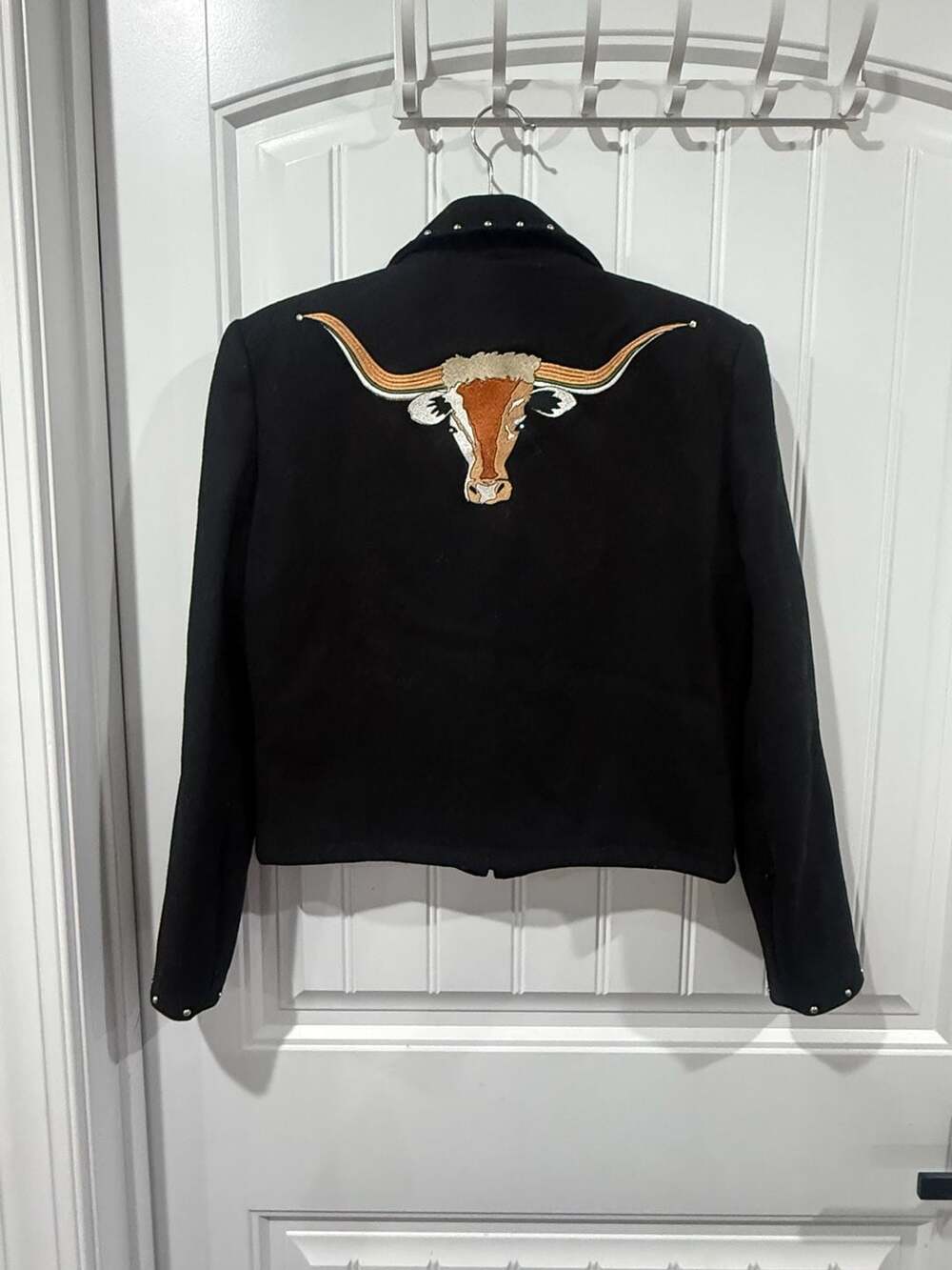 Gordon & James Western Embroidered Wool Jacket Women’s S Black Cowgirl Y2K - Picture 3 of 9